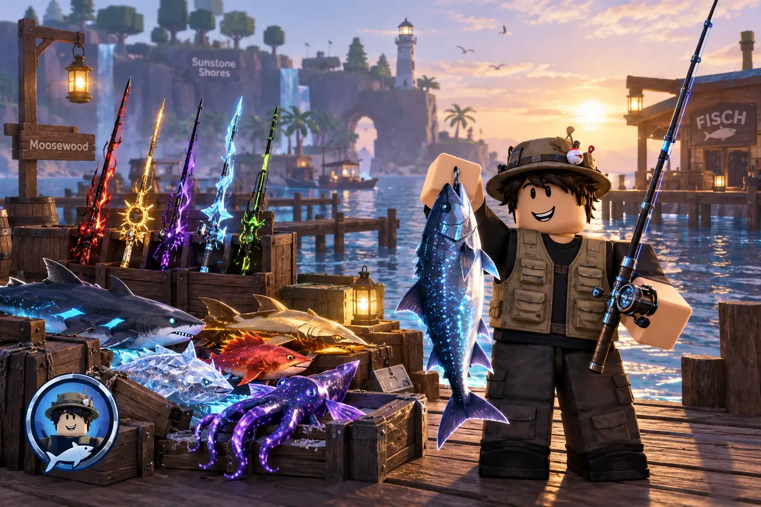 Fisch Account · Level 1000+ · 0-1M Coins — screenshot 1