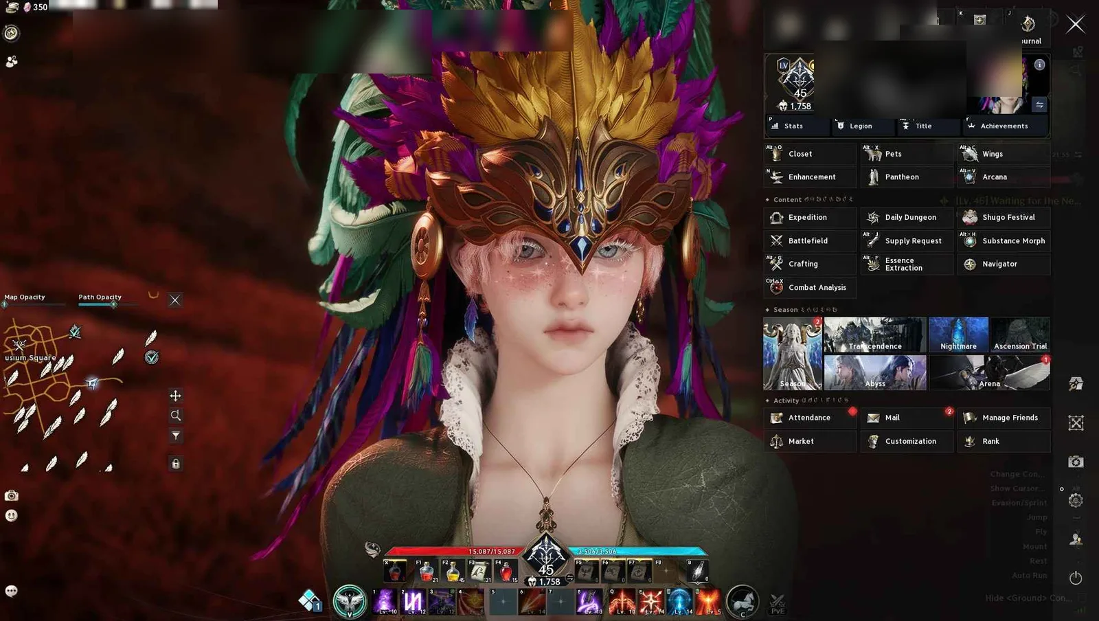 Aion 2 Account · Gear Score 1750 · Level 45 — screenshot 1