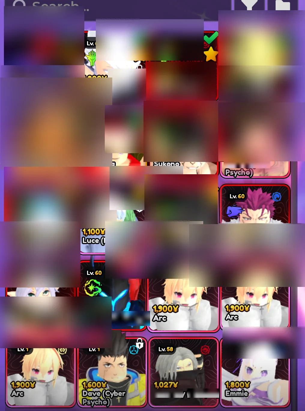 Anime Vanguards Account · Level 92 · 10-30 Units · 37K+ Gems — screenshot 1