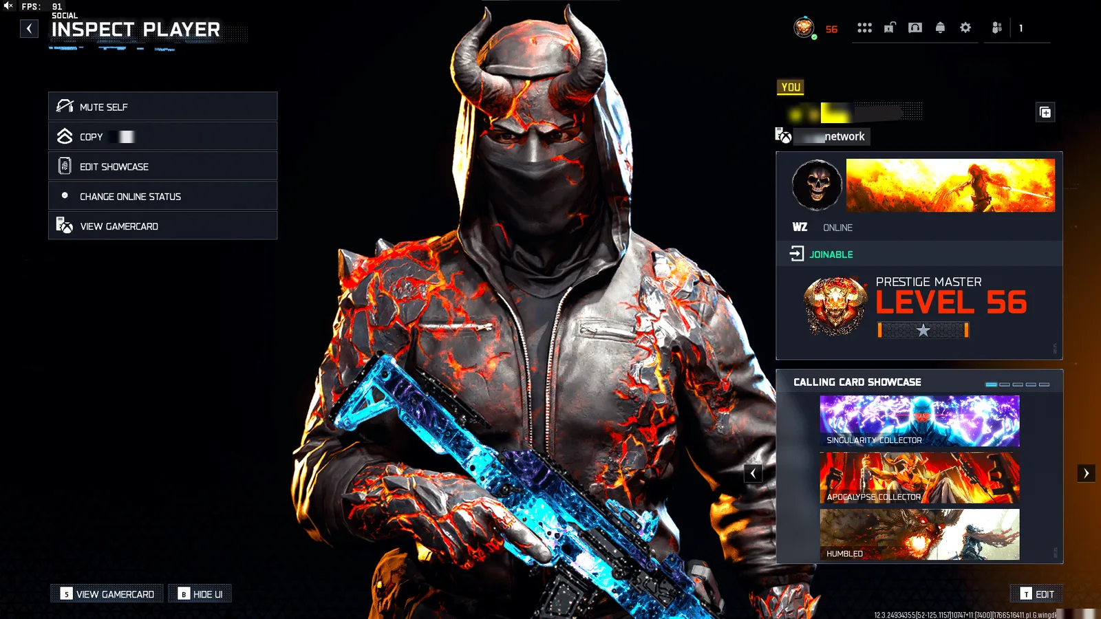 Call of Duty Account · 500 Camos · Level 56 · 35 Weapons — screenshot 1