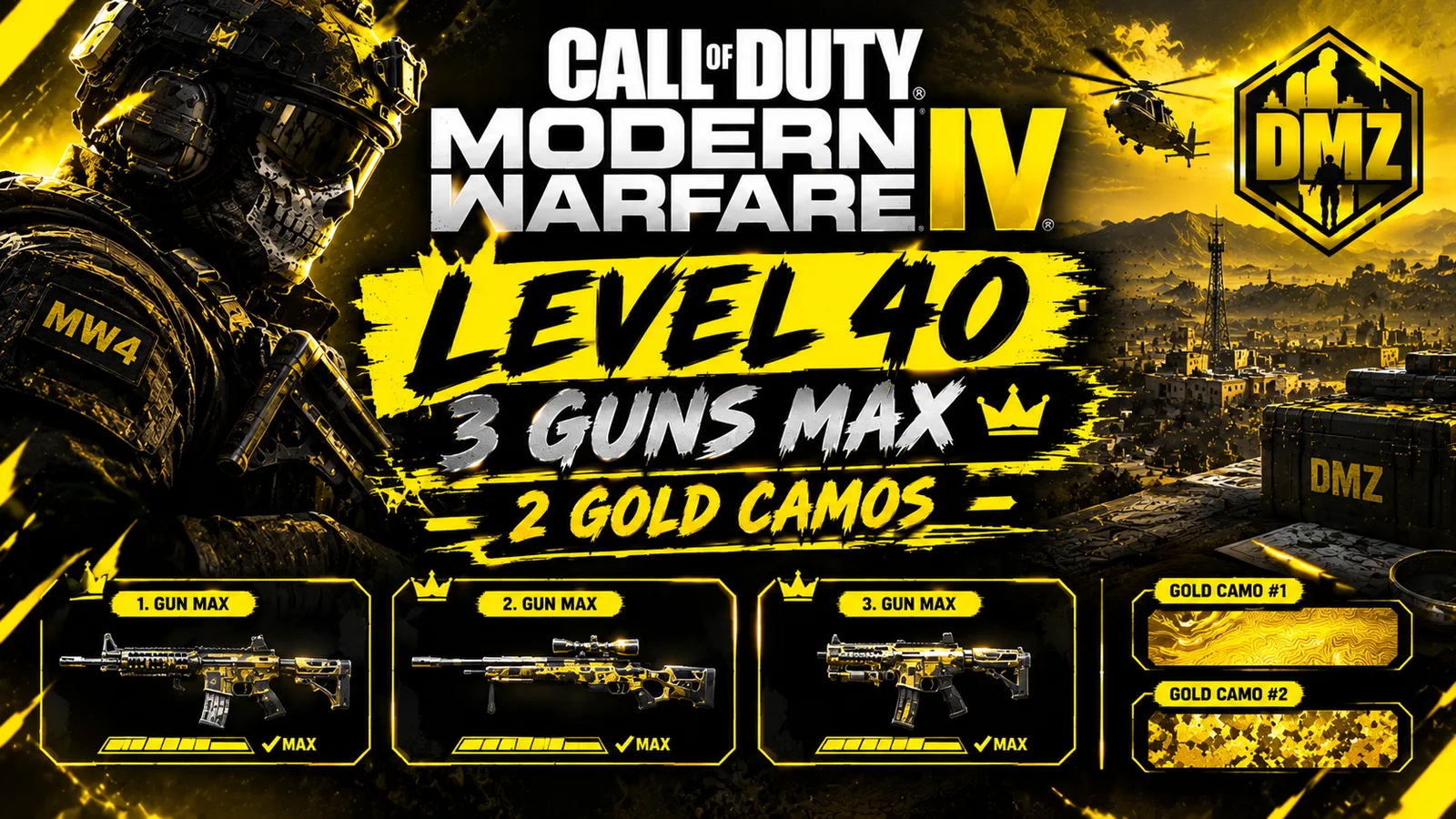Call of Duty Account · PC / PS / Xbox · 220 Camos · Level 40 · 3 Weapons — screenshot 1