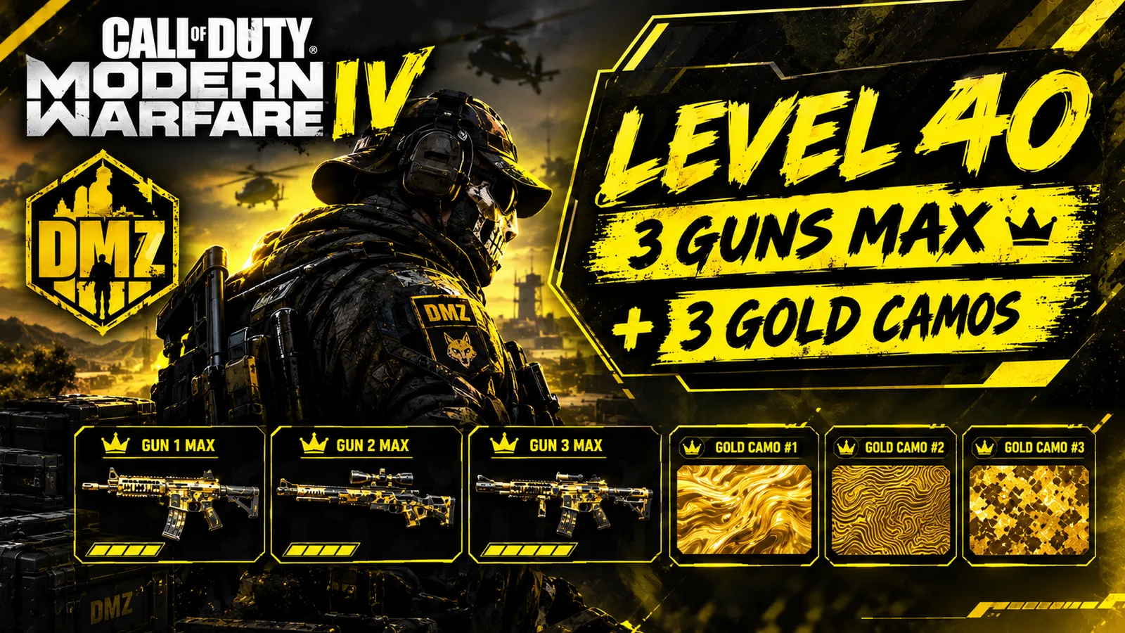 Call of Duty Account · PC / PS / Xbox · 200 Camos · Level 40 · 3 Weapons — screenshot 1