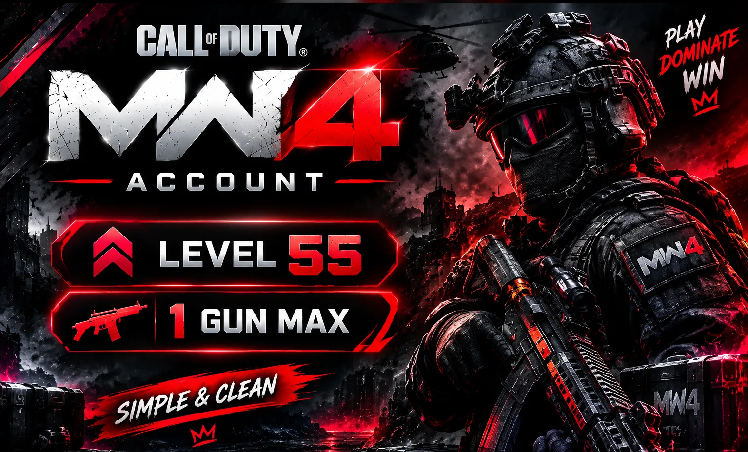 Call of Duty Account · 230 Camos · Level 55 · 2 Weapons — screenshot 1