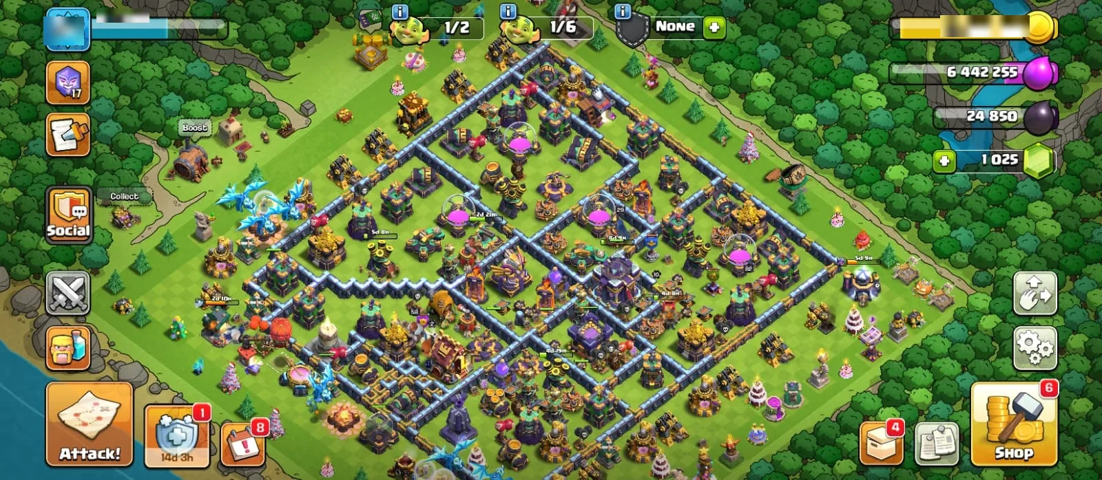 Clash of Clans Account · TH 15 · Level 201 · 1025 Gems — screenshot 1