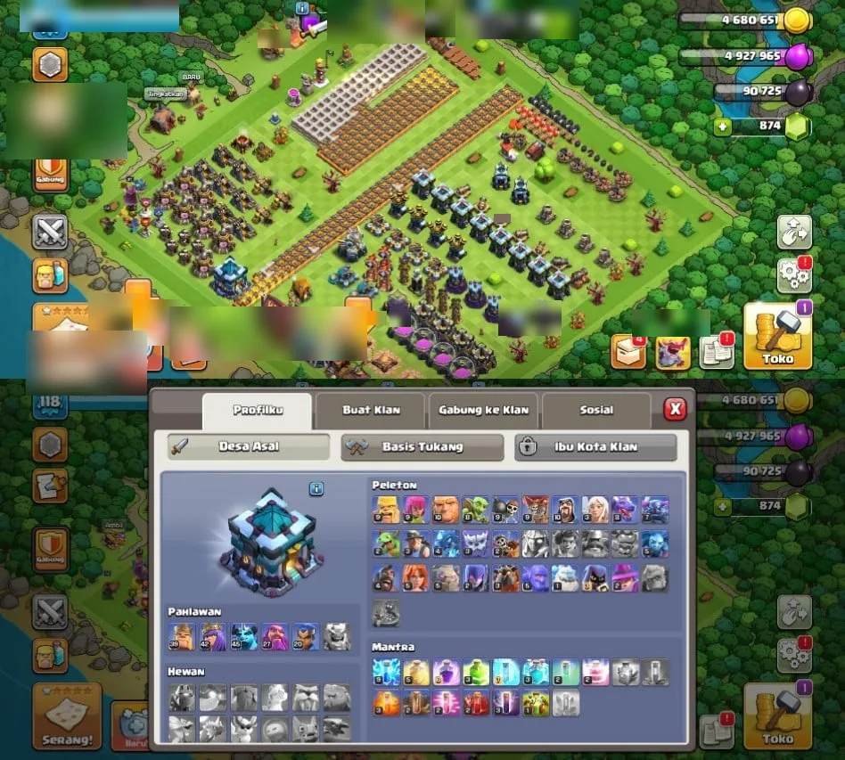Clash of Clans Account · TH 13 · Level 116 · 874 Gems — screenshot 1