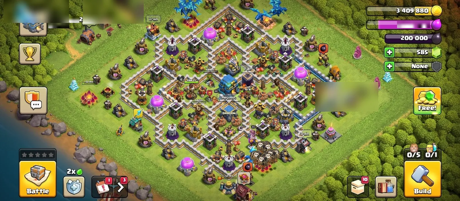 Clash of Clans Account · TH 12 · Level 124 · 600 Gems — screenshot 1