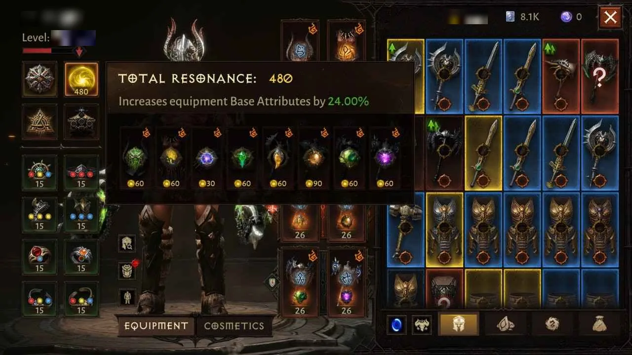 Diablo Immortal Account · Combat Rating 62K — screenshot 1