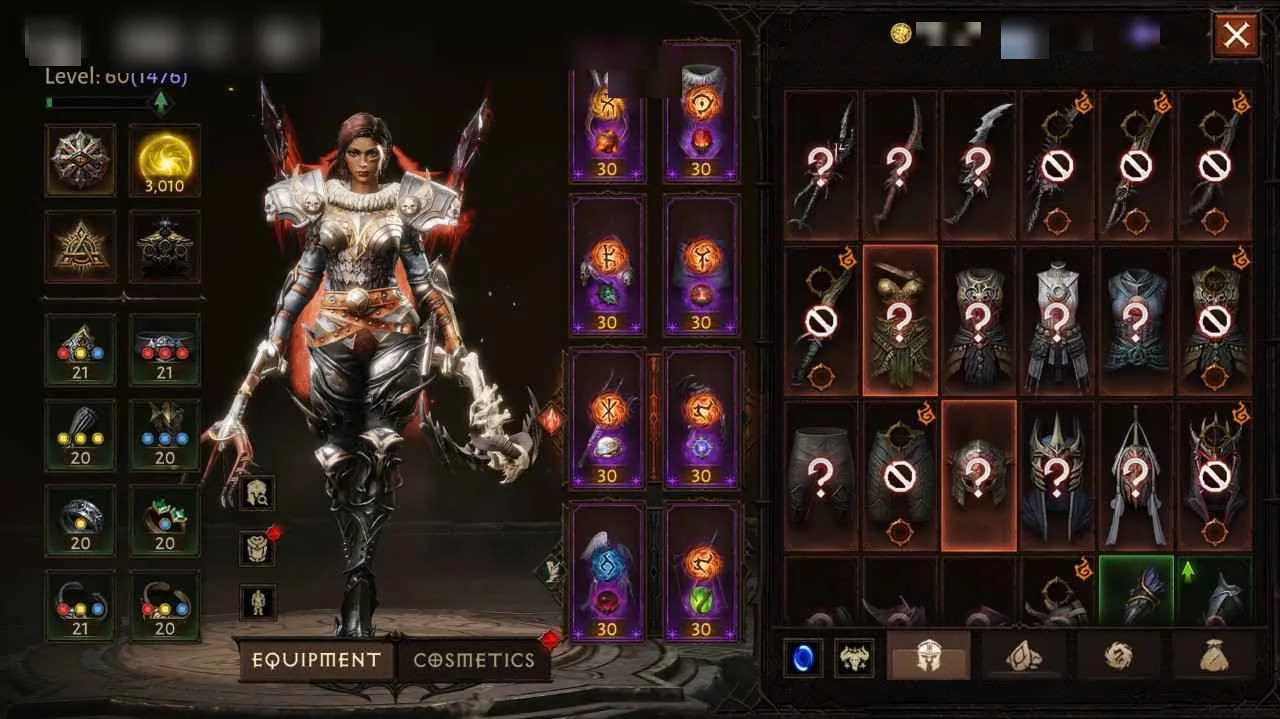 Diablo Immortal Account · Combat Rating 59.2K — screenshot 1