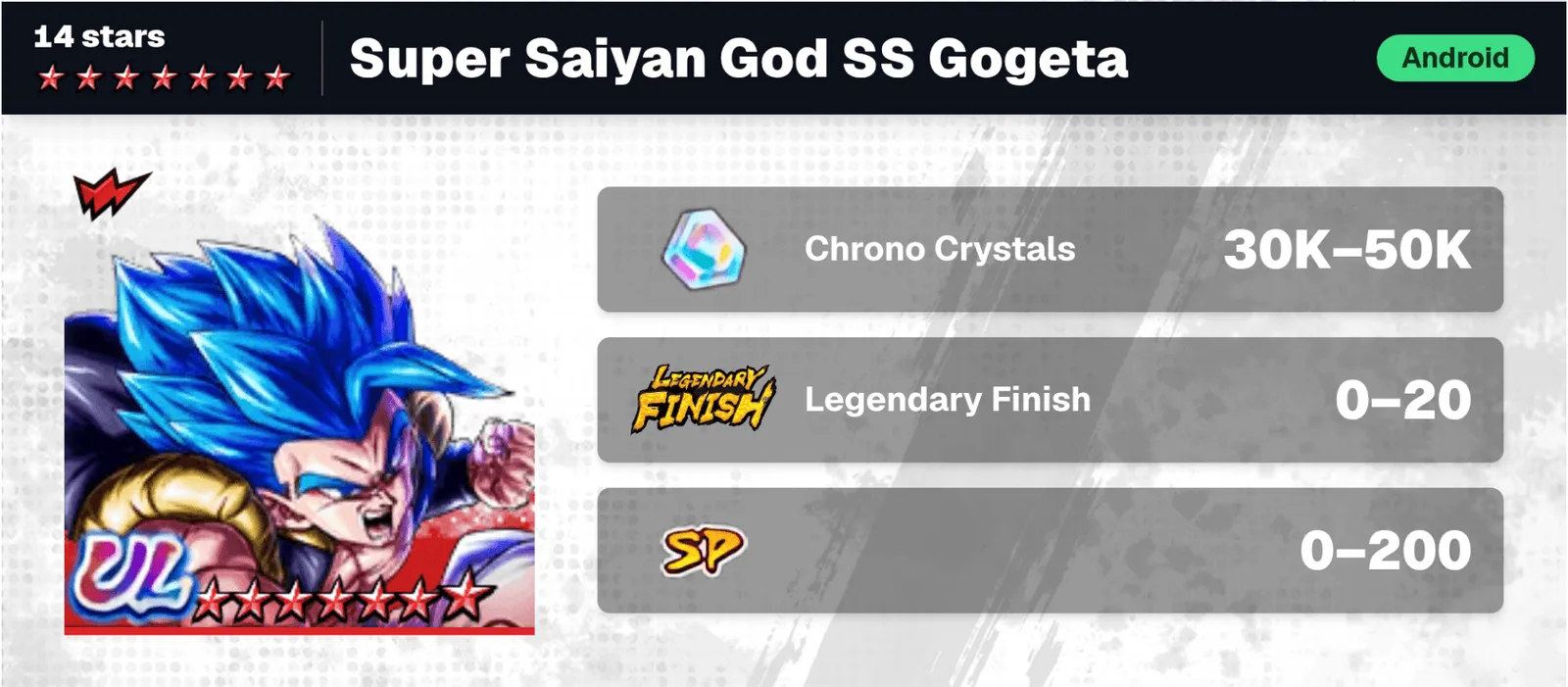 Dragon Ball Legends Account · Android · 250 Characters — screenshot 1