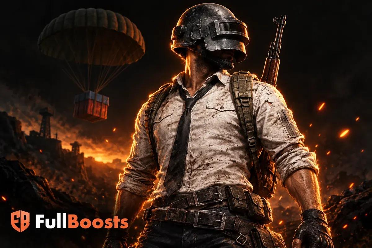 A battle royale survivor wearing an iconic dark ballistic helmet