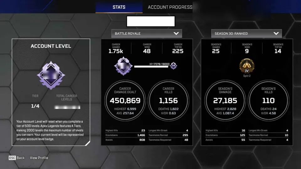 Apex Legends account preview