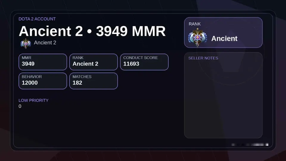 Dota 2 account preview
