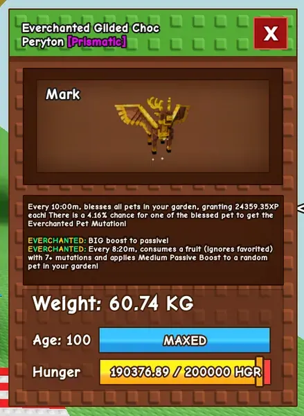 Huge Gilded Choc Peryton 200kg +