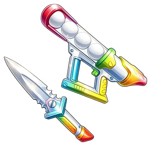 Chroma Snow Dagger Knife + Chroma Snowcannon Gun