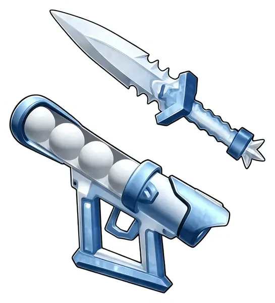Snow Dagger Knife + Snowcannon Gun