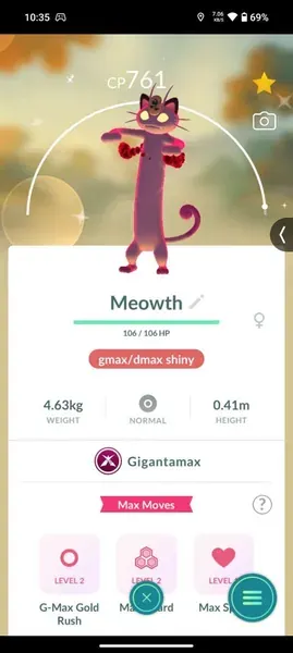Shiny Gigantamax Meowth