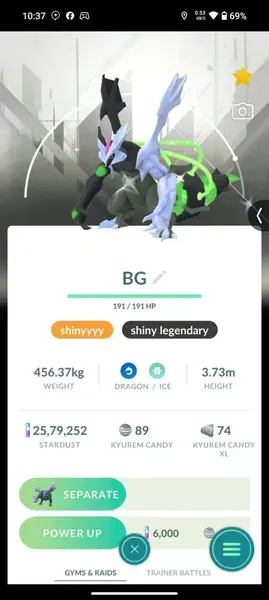 Shiny Kyurem White Bg